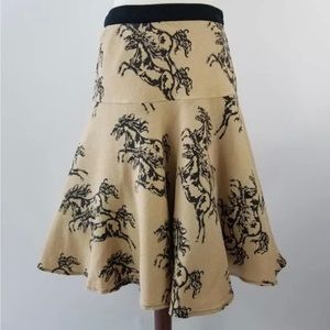 Anthropologie Odille horse print skirt size 0